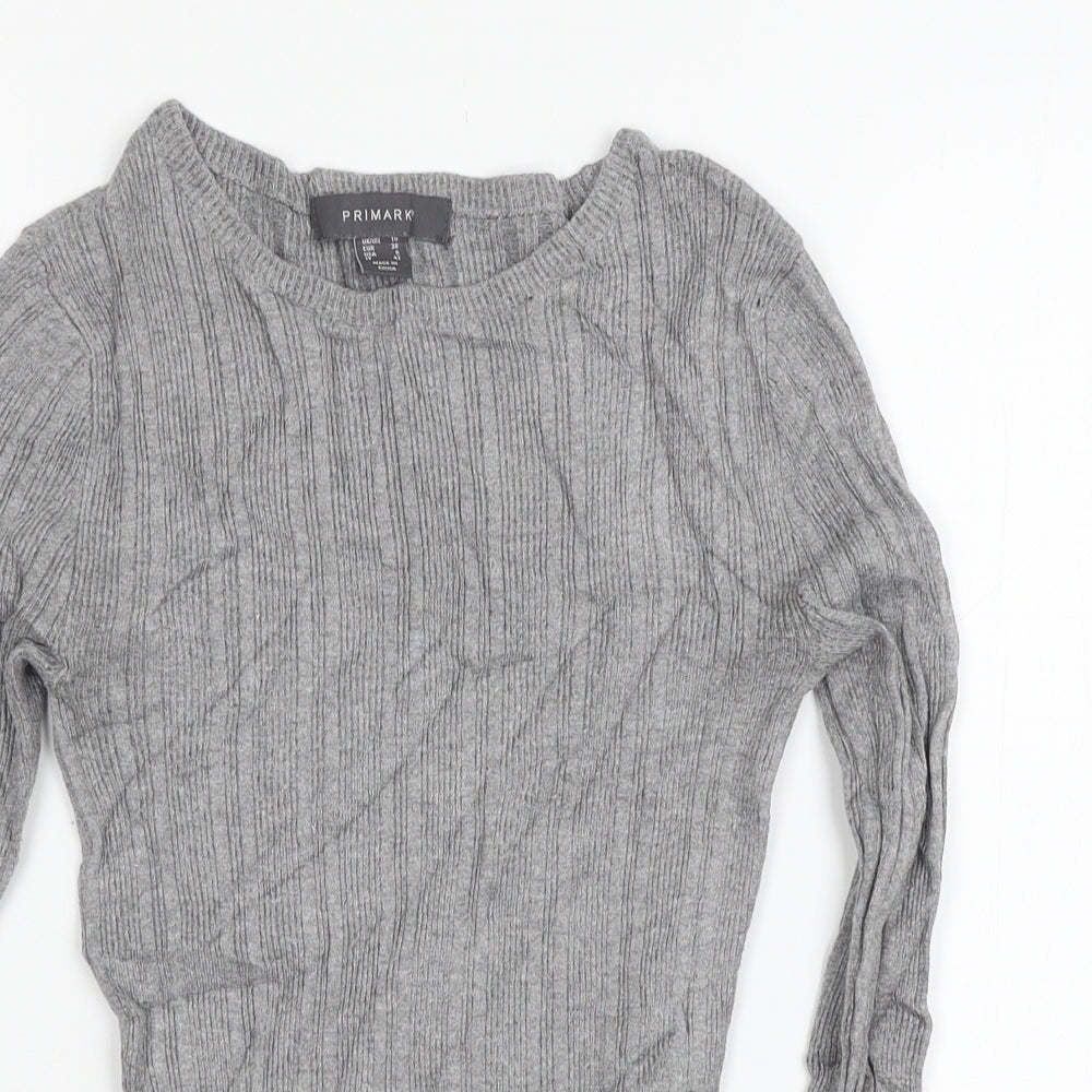 Primark Womens Grey  Knit Pullover Jumper Size 10