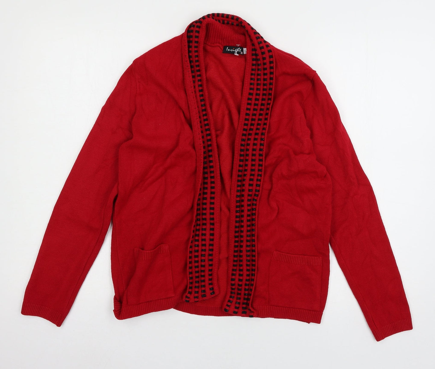 Insight Womens Red  Knit Cardigan Jumper Size M