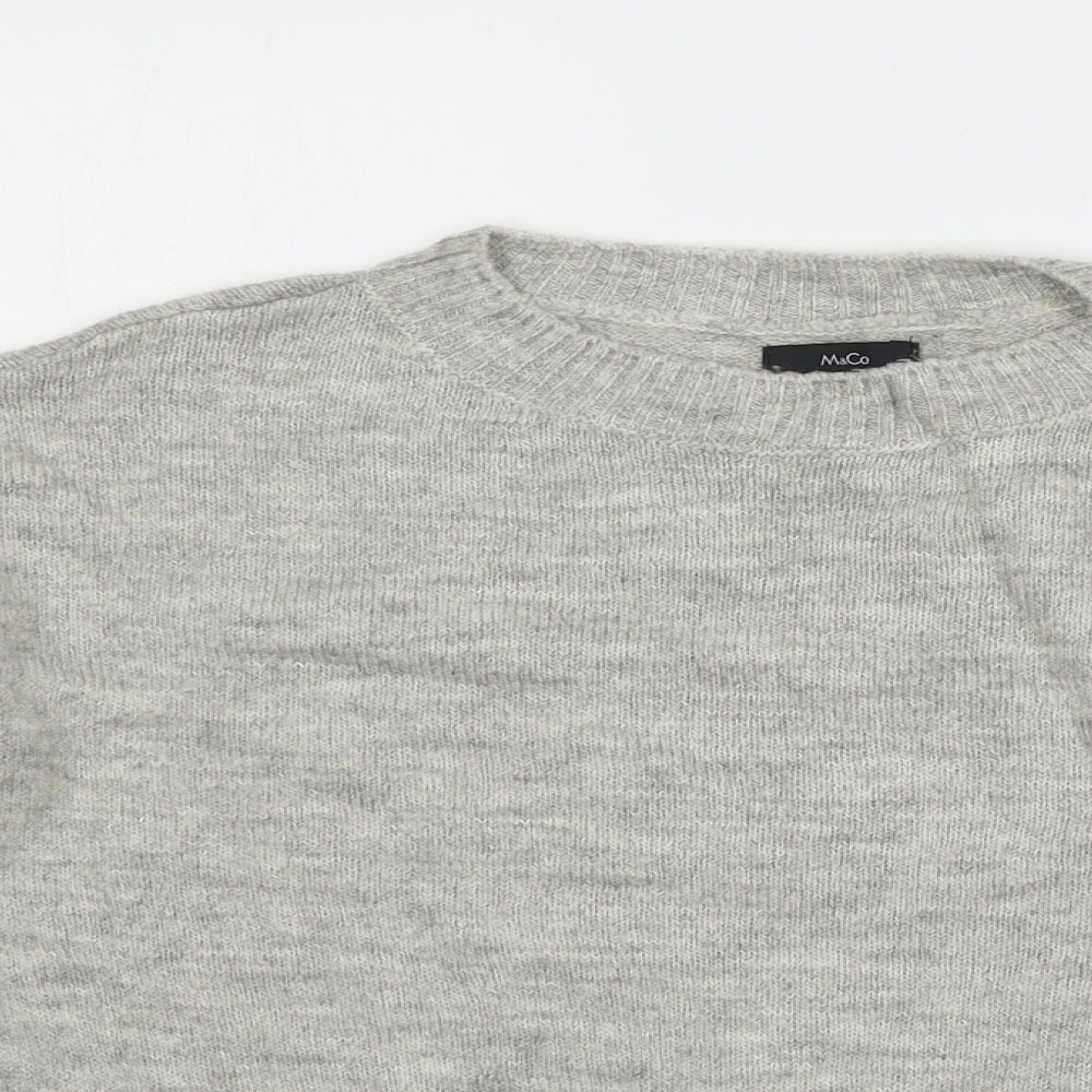 M&Co Womens Grey  Knit Pullover Jumper Size 10