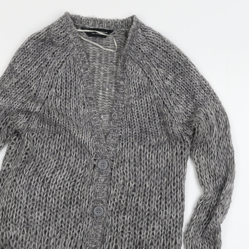Dorothy Perkins Womens Grey  Knit Cardigan Jumper Size 6