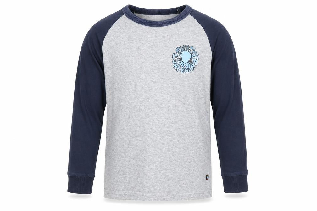 Rusty Boys Grey Colourblock  Basic T-Shirt Size 6 Years