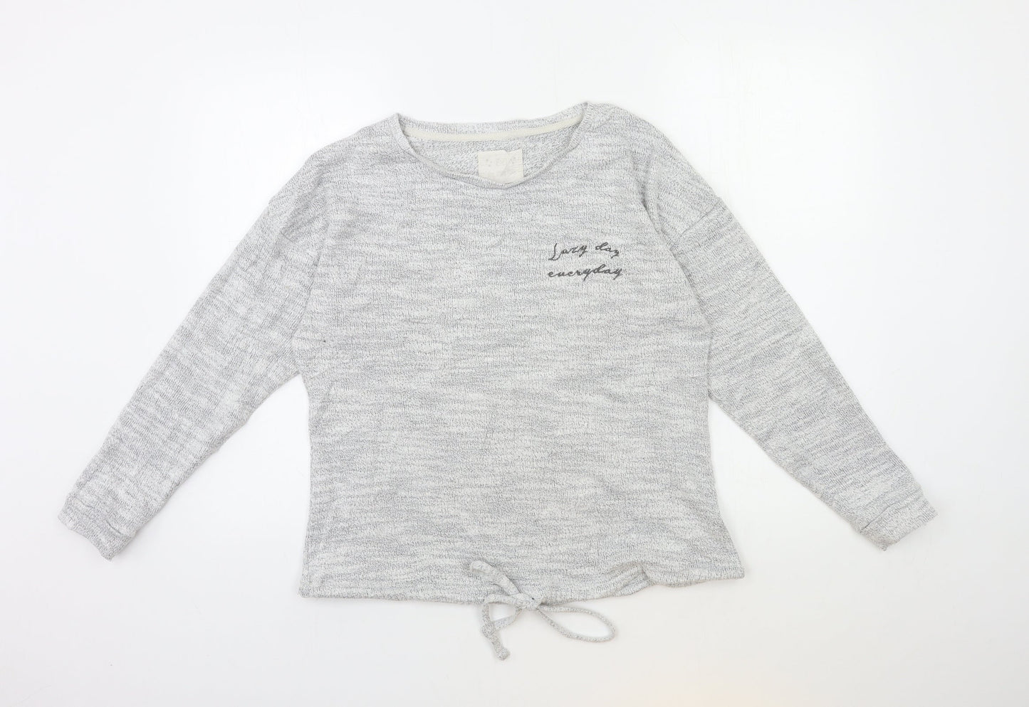 F&F Womens Grey  Knit Top Pyjama Top Size 8