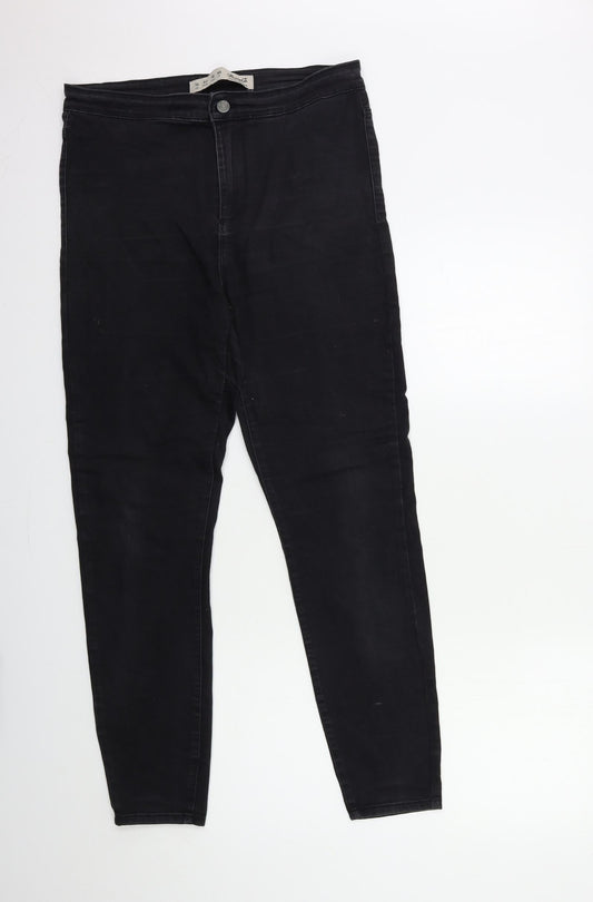Denim & Co. Womens Black  Denim Skinny Jeans Size 14 L28 in