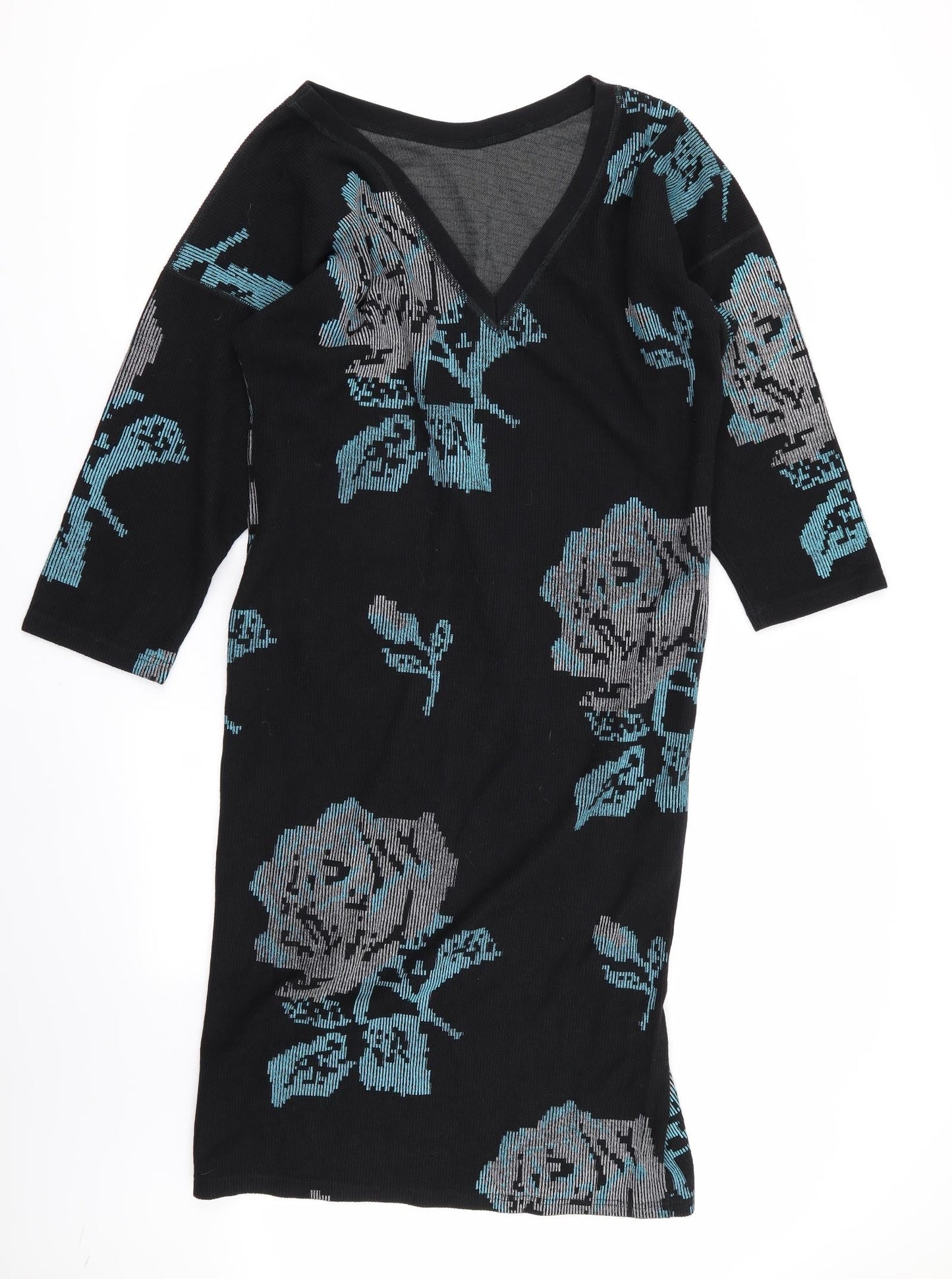 Preworn Womens Black Geometric  Fit & Flare  Size 10