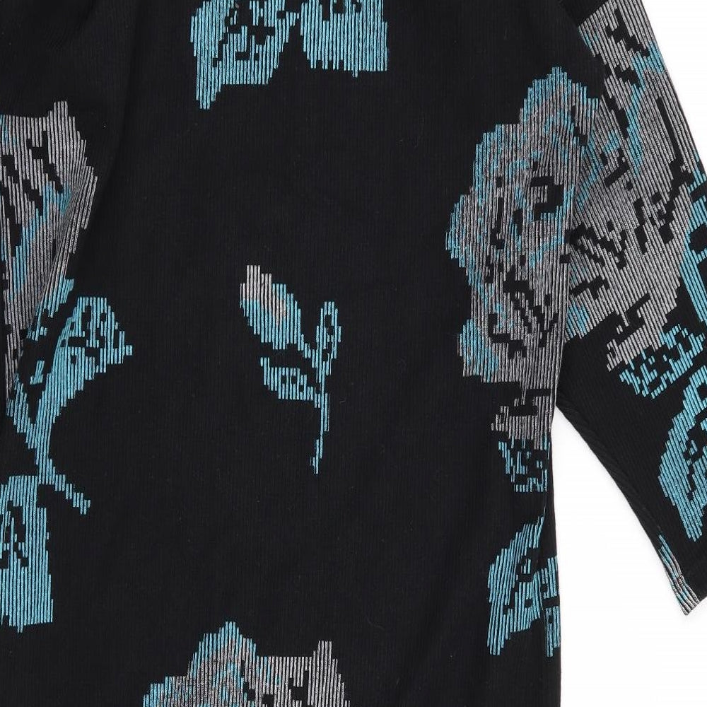 Preworn Womens Black Geometric  Fit & Flare  Size 10