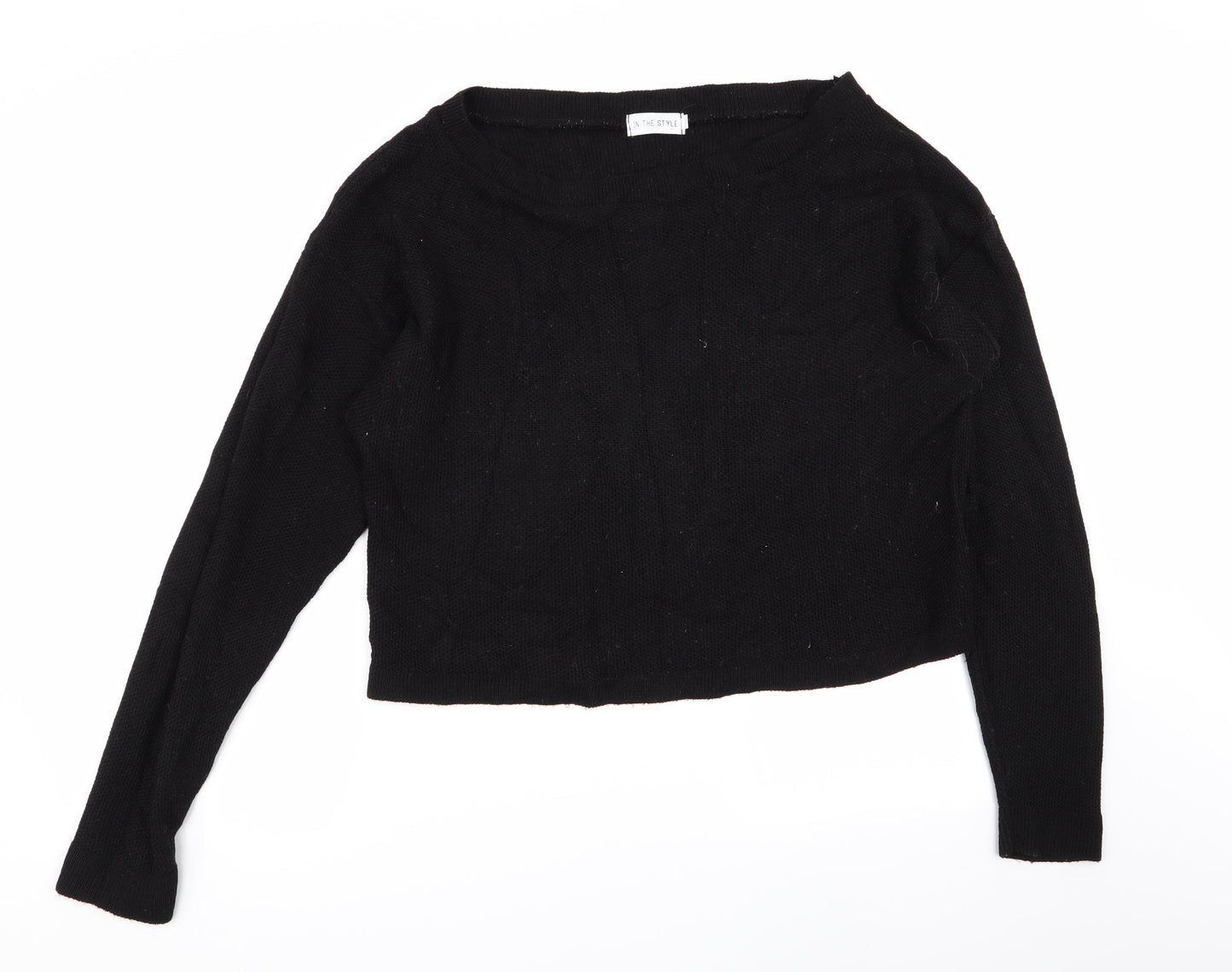 In the Style Womens Black   Pullover Jumper Size 14