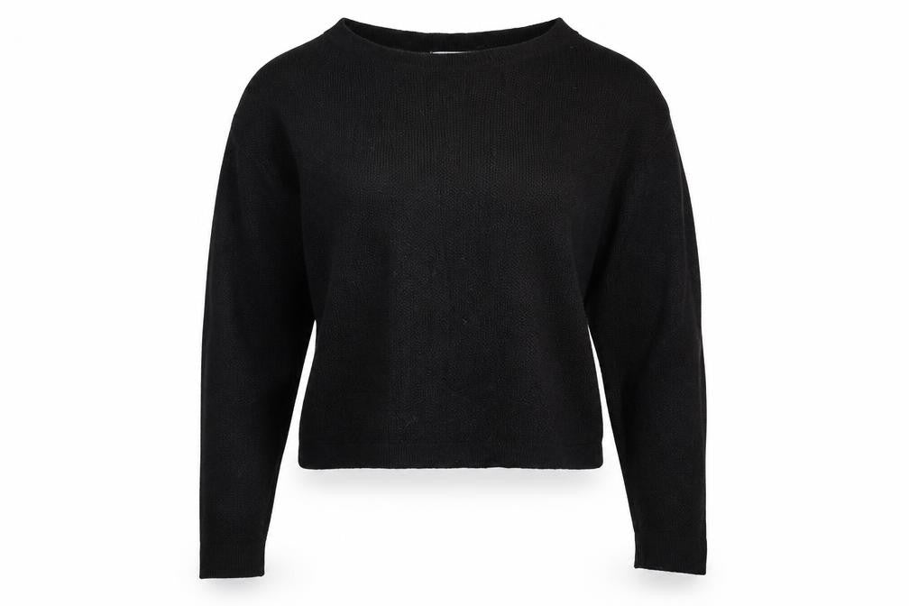 Front view of In the Style women’s black jumper, size UK 14