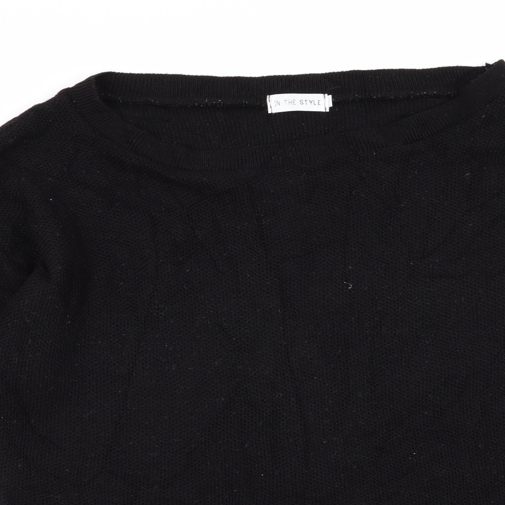 In the Style Womens Black   Pullover Jumper Size 14