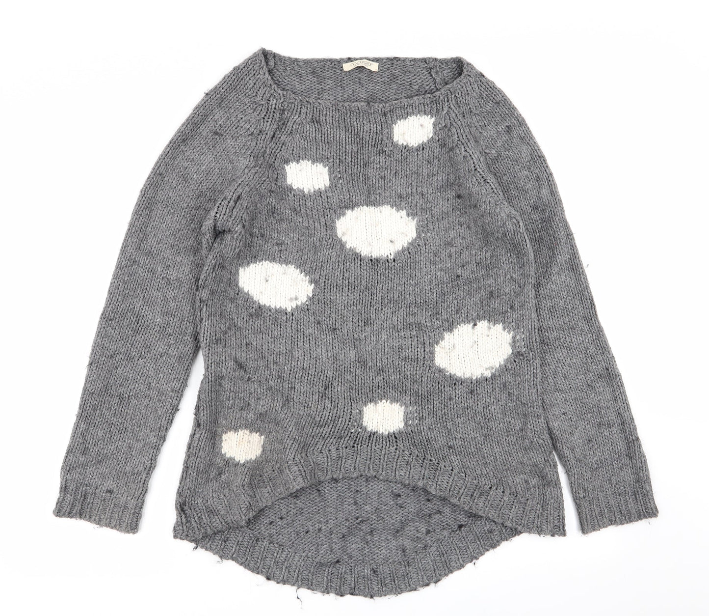 cocogio Womens Grey Polka Dot  Pullover Jumper Size 10