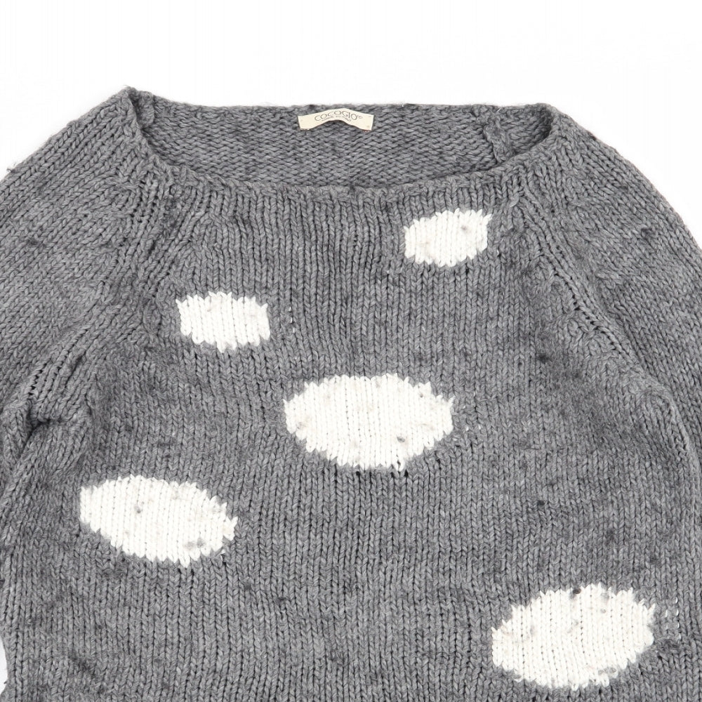 cocogio Womens Grey Polka Dot  Pullover Jumper Size 10