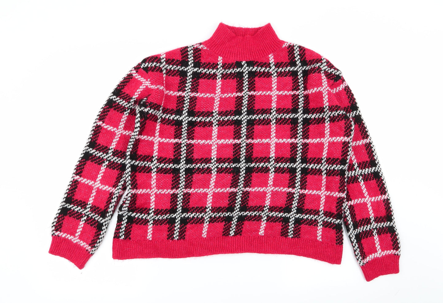 Papaya Womens Multicoloured Check  Pullover Jumper Size M