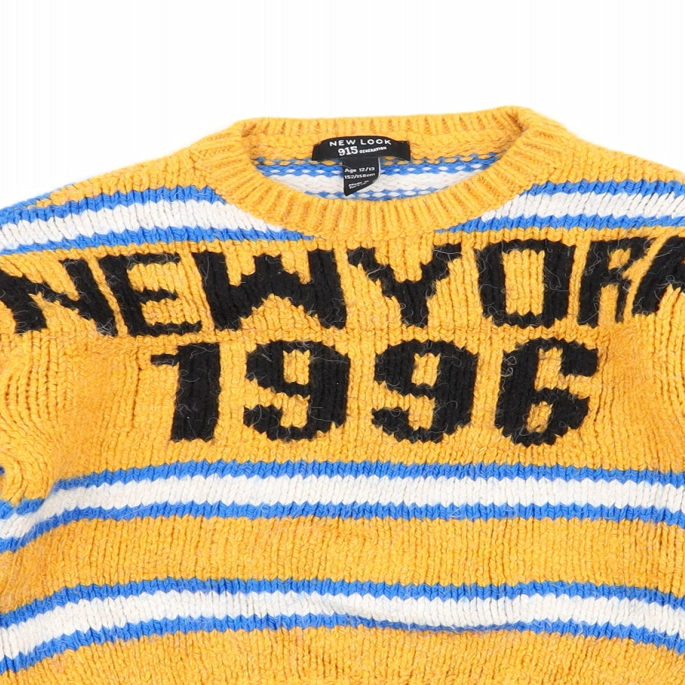 New Look Girls Multicoloured Striped  Pullover Jumper Size 12-13 Years