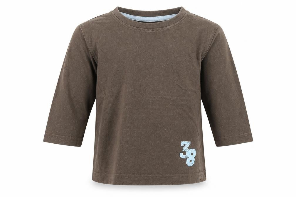 Front view of Next boys’ brown basic t-shirt, size 12-18, months
