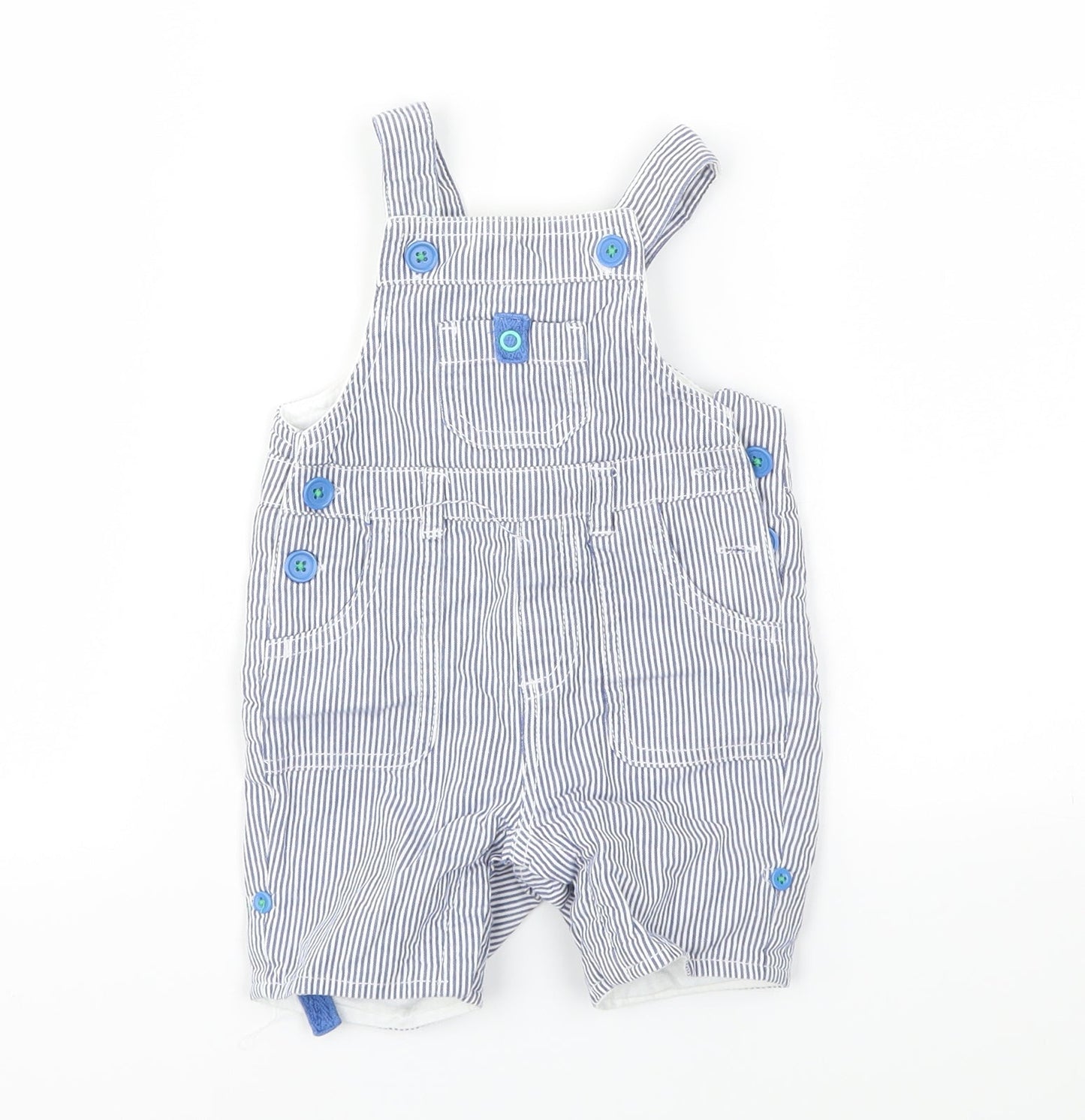JHON LEWIS Boys Blue Striped  Babygrow One-Piece Size 3-6 Months