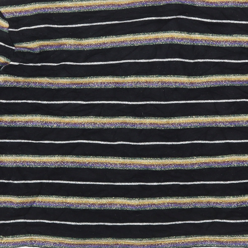 Topshop Womens Multicoloured Striped  Basic T-Shirt Size 8