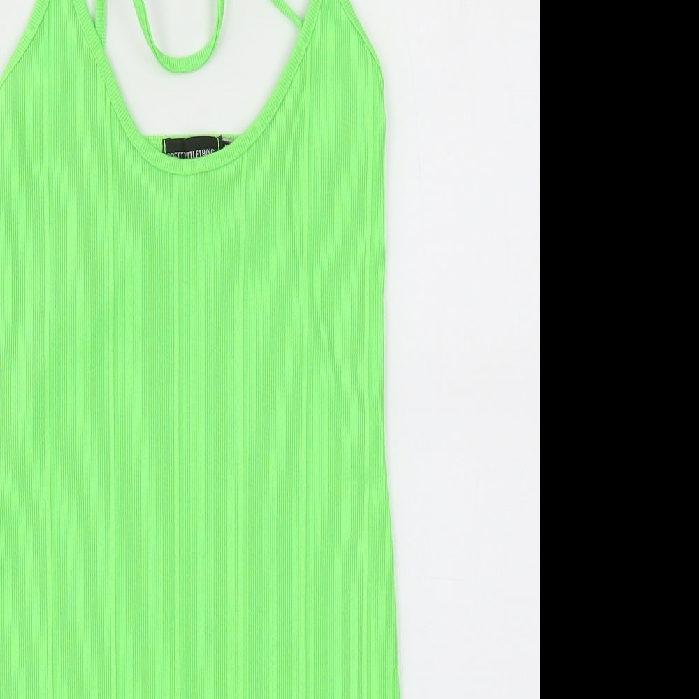 PRETTY LITLE THING  Womens Green   Fit & Flare  Size 8