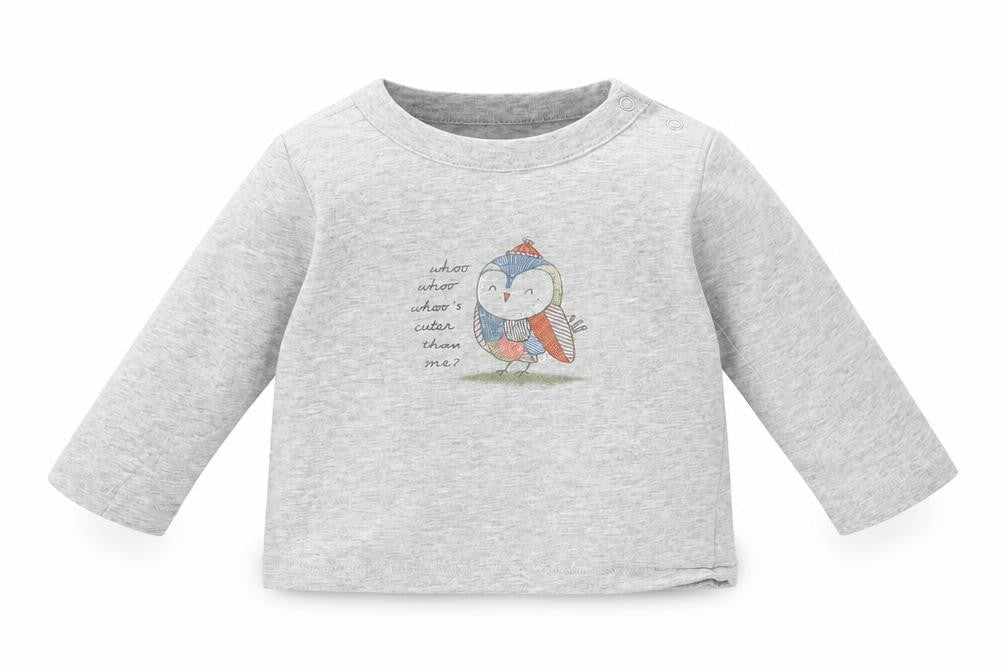 Front view of Gap boys’ grey basic t-shirt, size 6-9, months