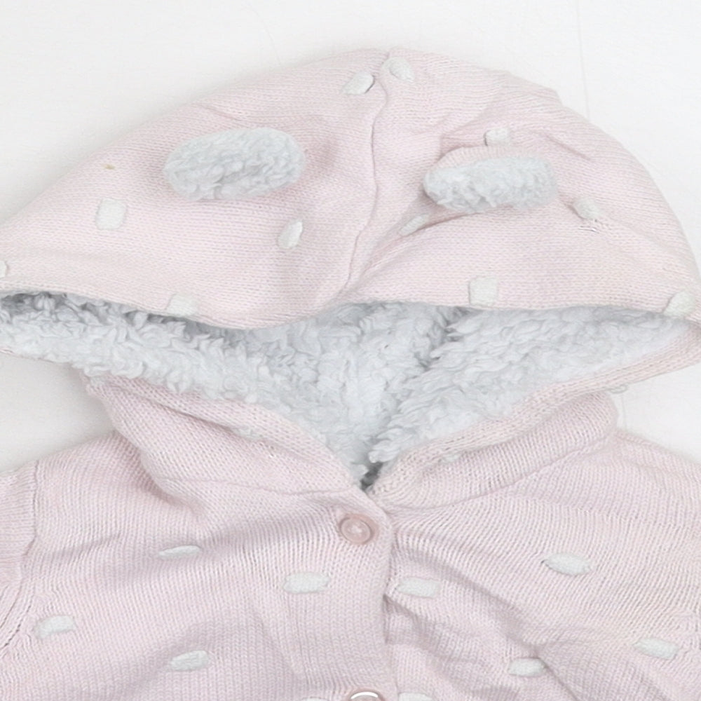 Matalan Girls Pink  Knit Jacket Coatigan Size 0-3 Months