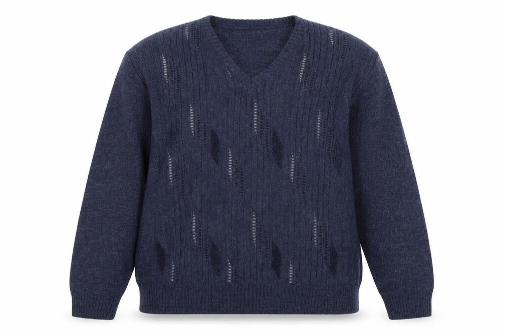 Daxon Mens Blue  Knit Pullover Jumper Size XL