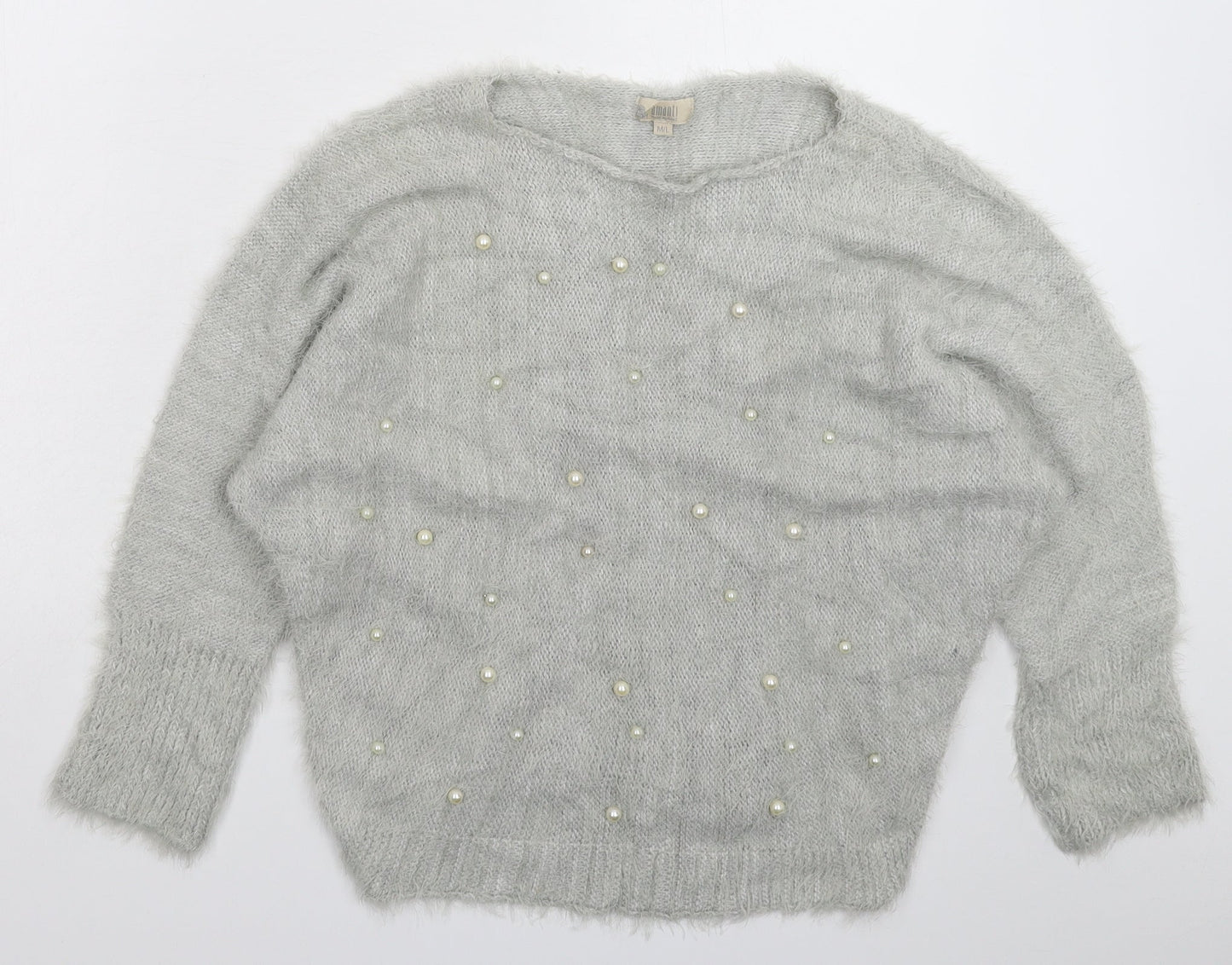 Amanti Womens Grey  Knit Pullover Jumper Size L