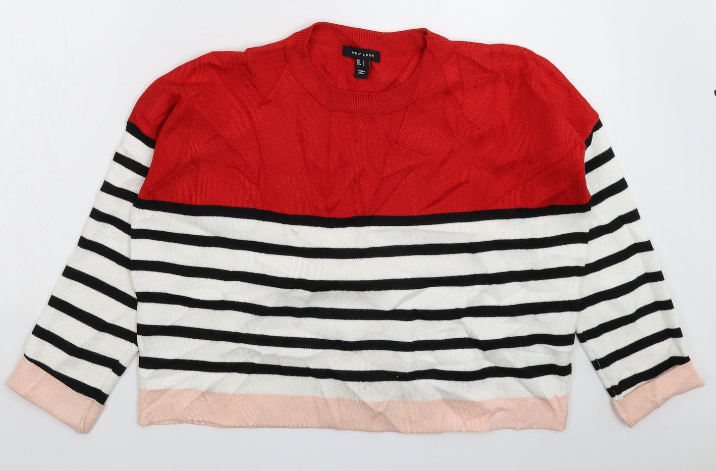 New Look Womens Multicoloured Striped Knit Pullover Jumper Size L