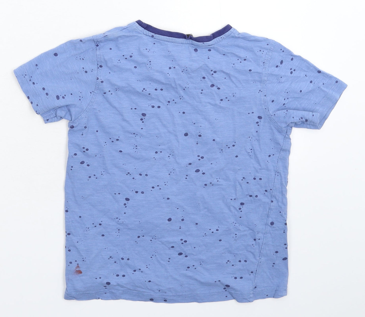 George Boys Blue Spotted  Basic T-Shirt Size 7-8 Years
