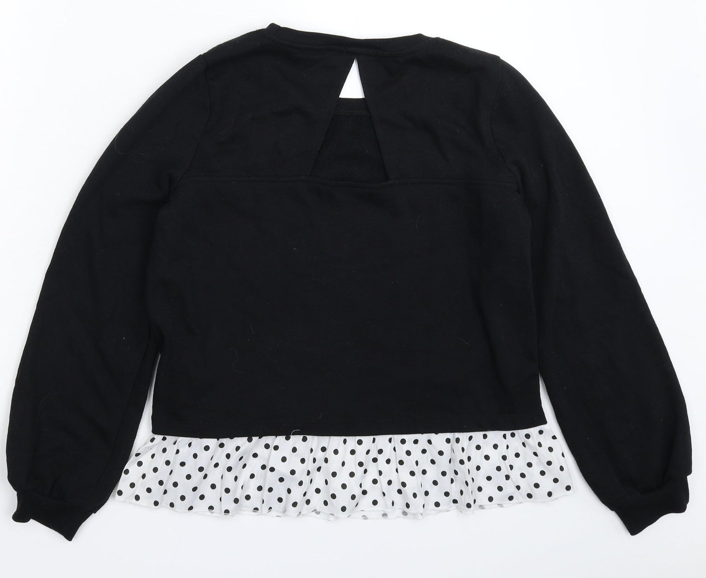 VERO MODA Womens Black Spotted  Pullover Sweatshirt Size S