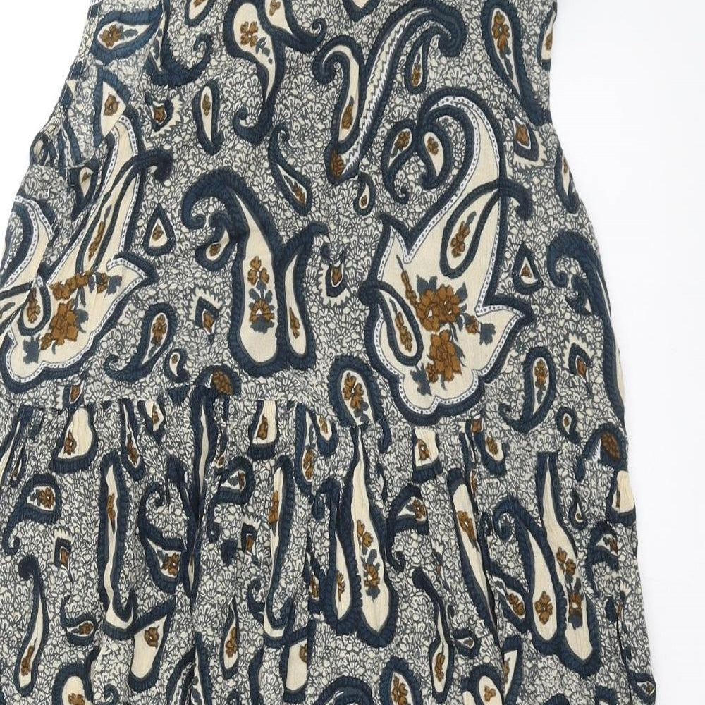 River Island Womens Blue Paisley  Basic Blouse Size 6