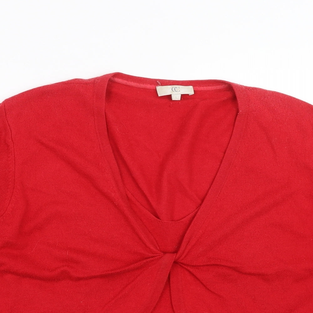 Country Casuals Womens Red  Knit Pullover Jumper Size L