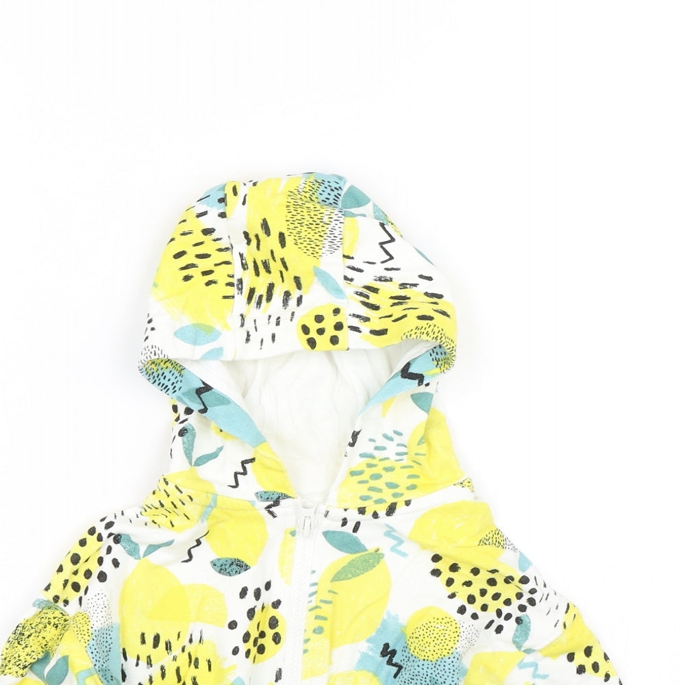 TU Girls Yellow Floral  Full Zip Hoodie Size 3 Years  - Lemons