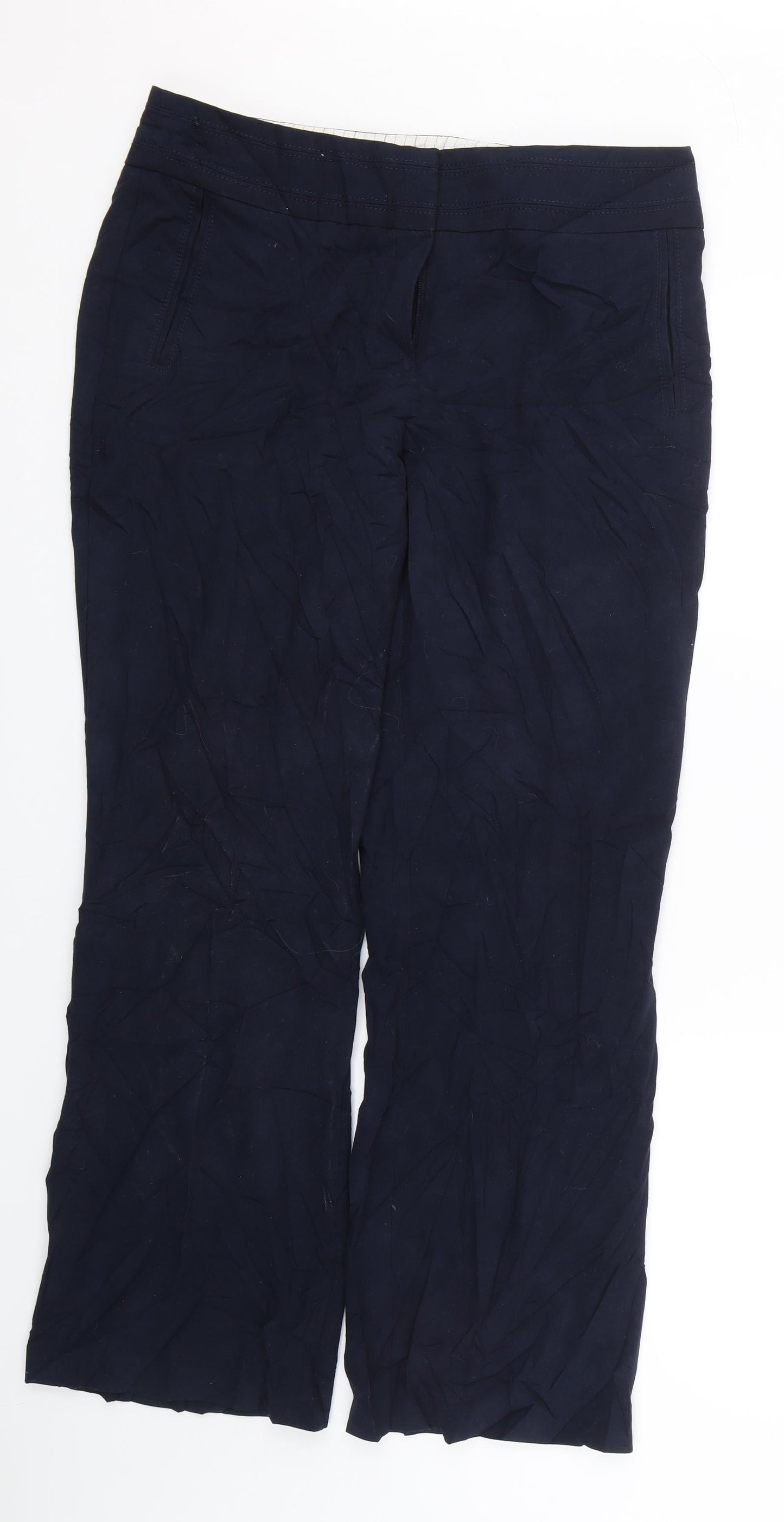 M&S Womens Blue   Trousers  Size 14 L27 in
