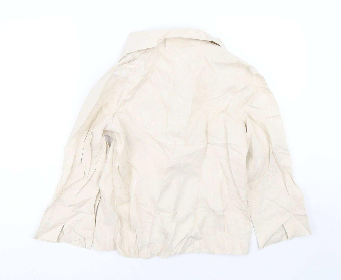 Isle Essentials Womens Beige   Basic Button-Up Size 10
