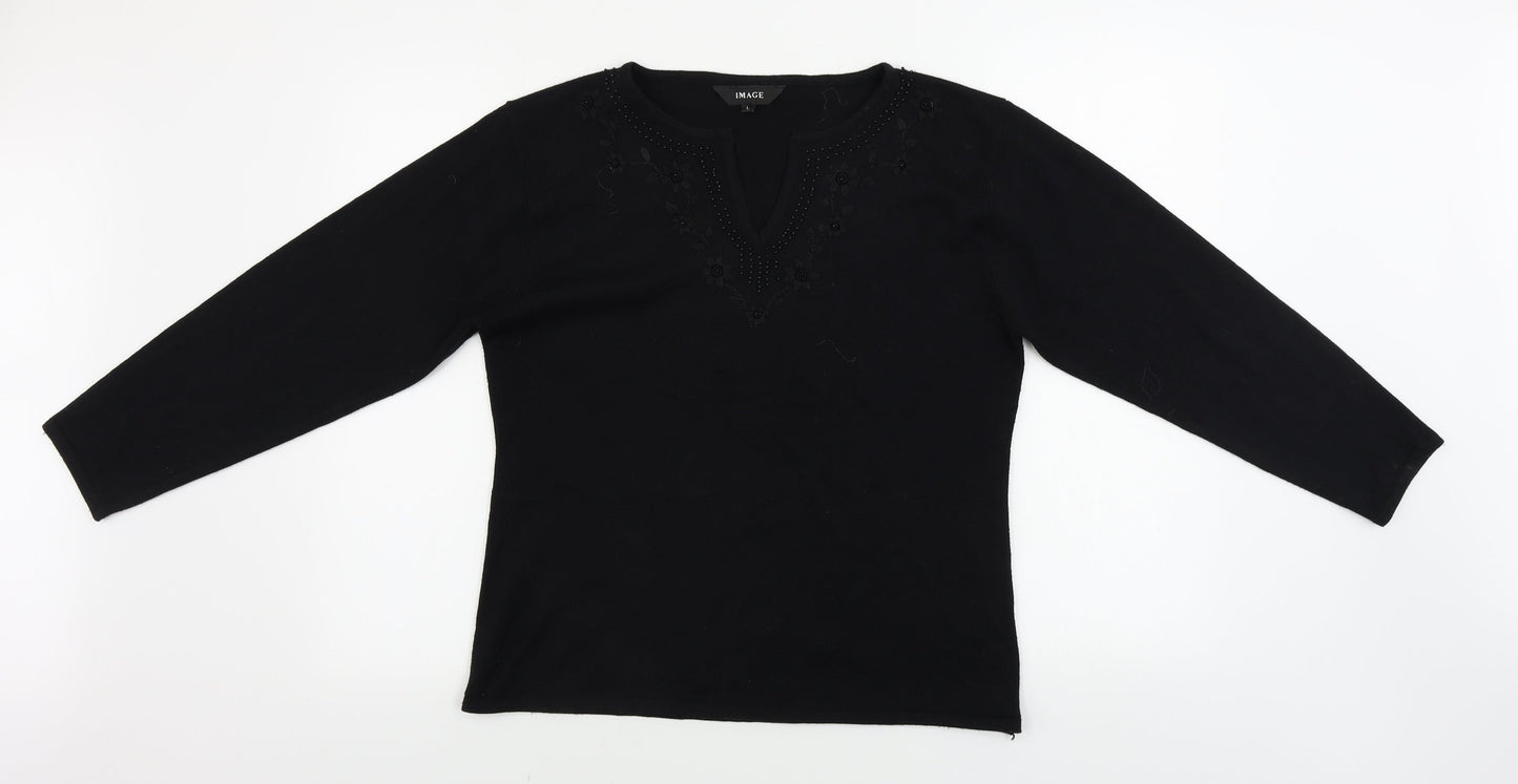 IMAGES  Womens Black   Pullover Jumper Size L