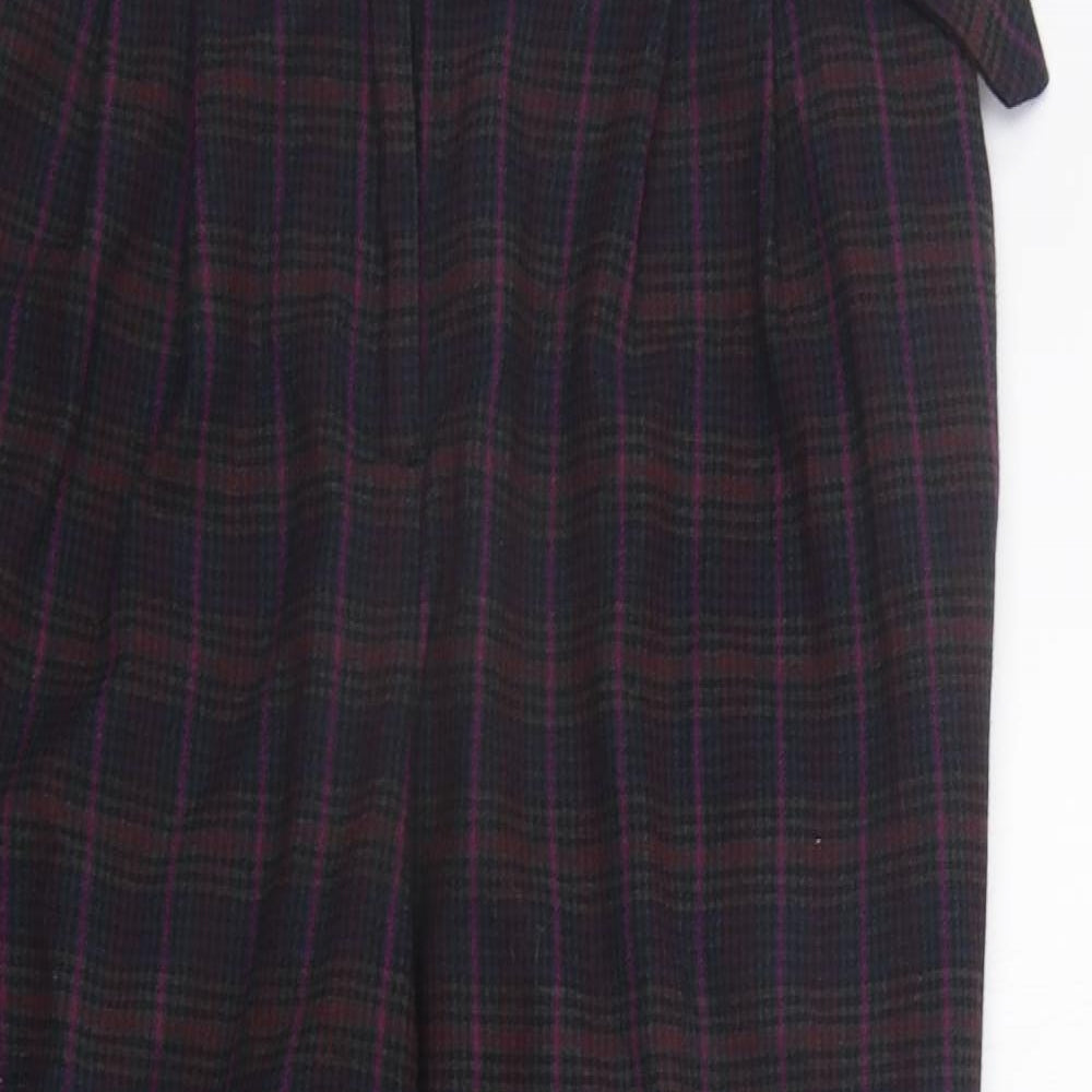 NEXT Womens Purple Check  Trousers  Size 10 L22 in