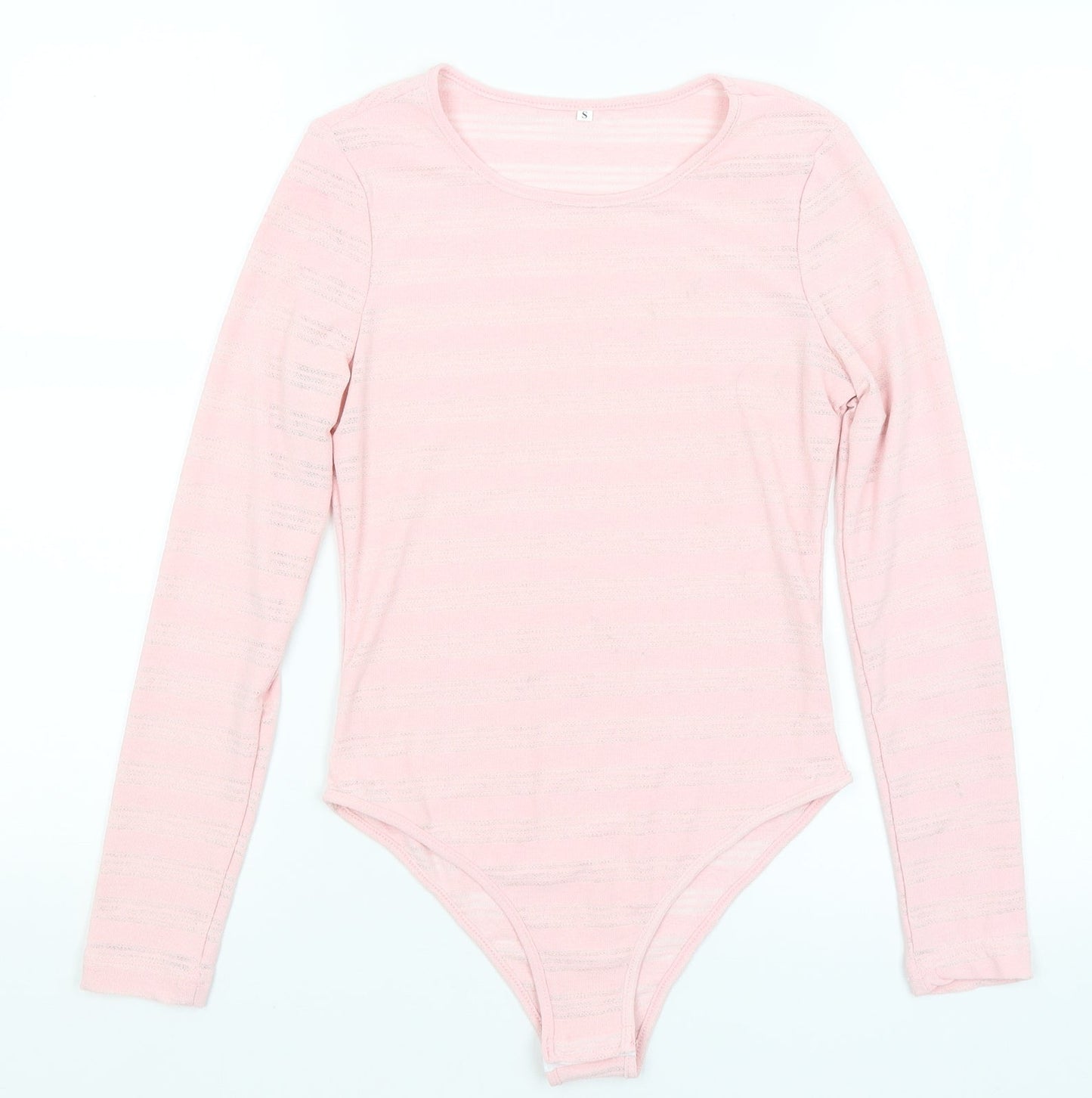 Preworn Womens Pink Striped  Bodysuit One-Piece Size S