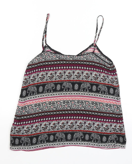 New Look Womens Black Geometric  Camisole Tank Size 6