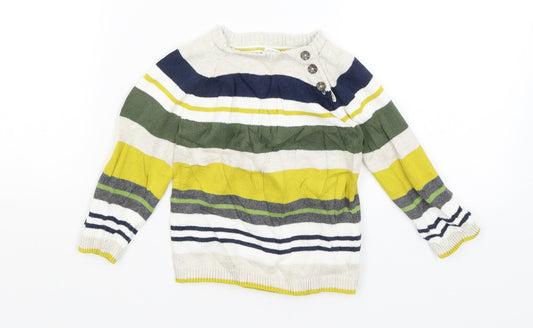 H&M Baby White Striped  Pullover Jumper Size 9-12 Months