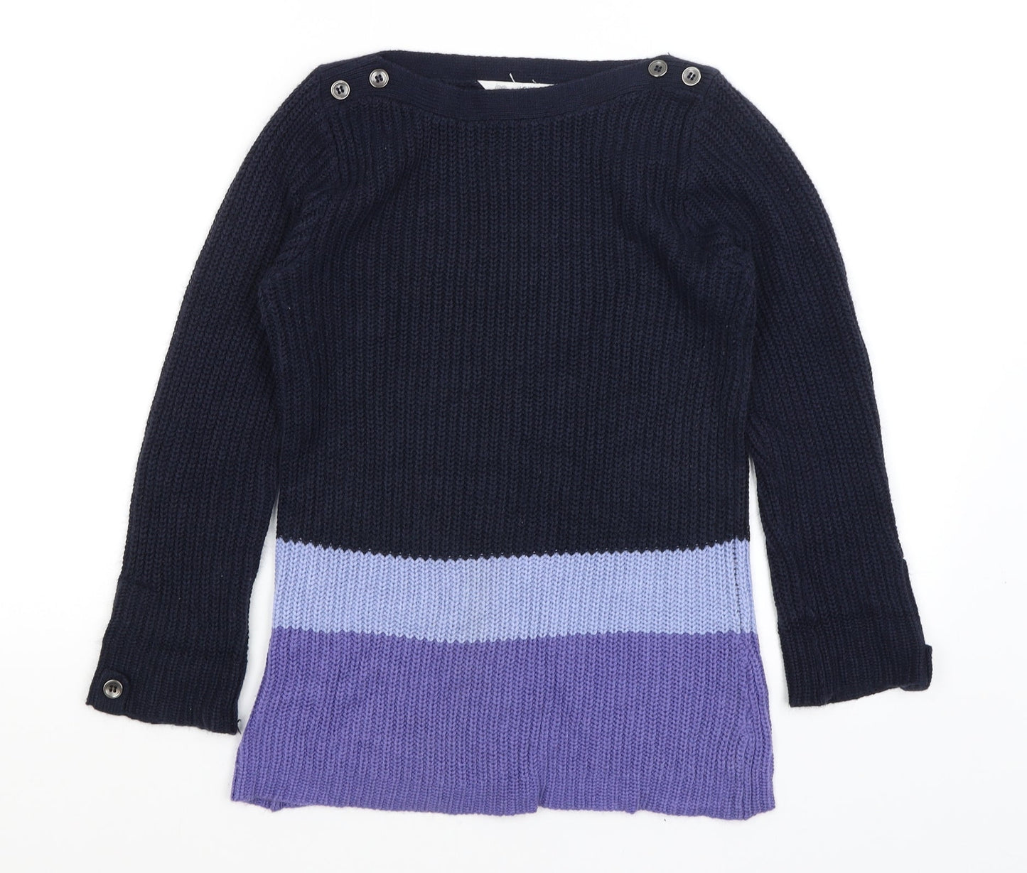 BHS Womens Blue Striped  Pullover Jumper Size 10