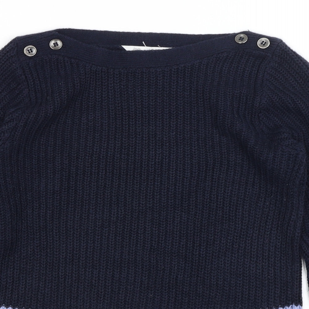 BHS Womens Blue Striped  Pullover Jumper Size 10