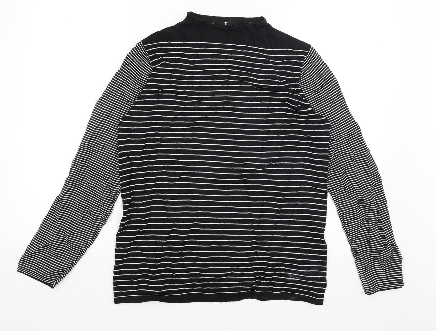 Very Womens Black Striped  Pullover Jumper Size 16