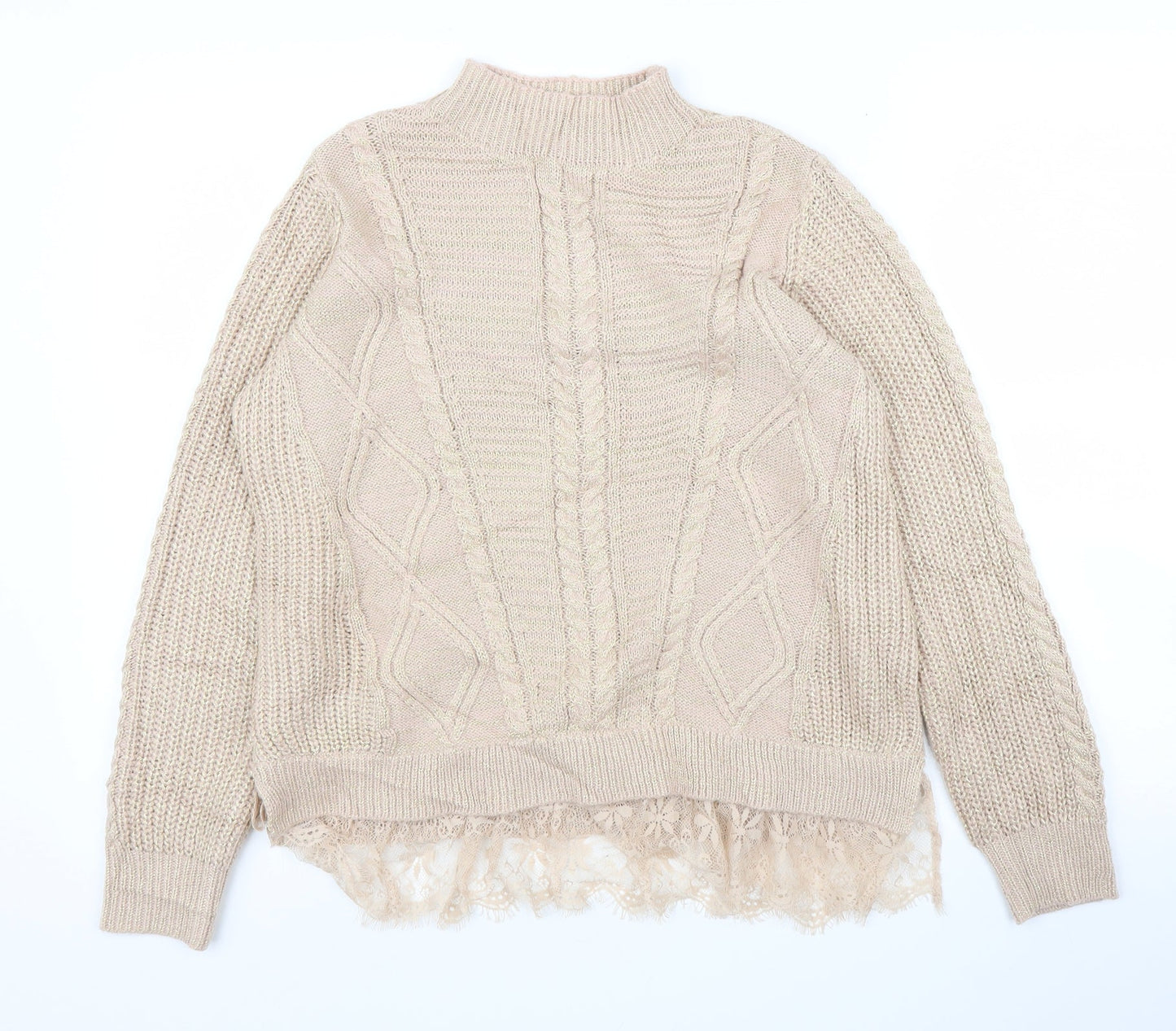 Very Womens Pink  Lace Pullover Jumper Size 12
