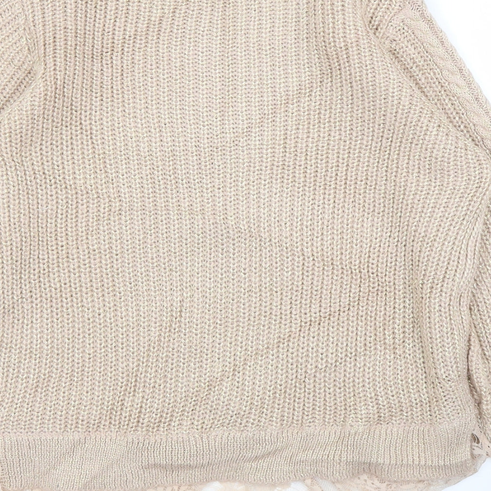 Very Womens Pink  Lace Pullover Jumper Size 12
