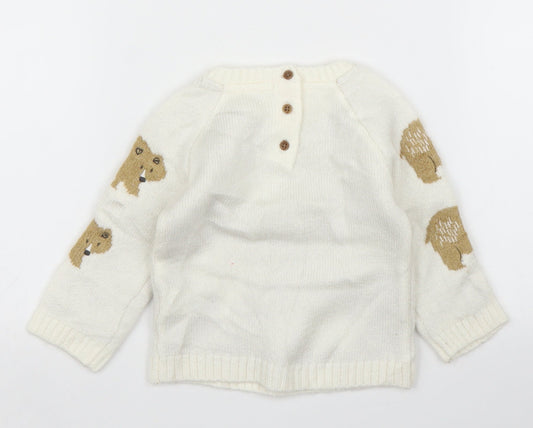 M&S Baby Ivory   Pullover Jumper Size 3-6 Months