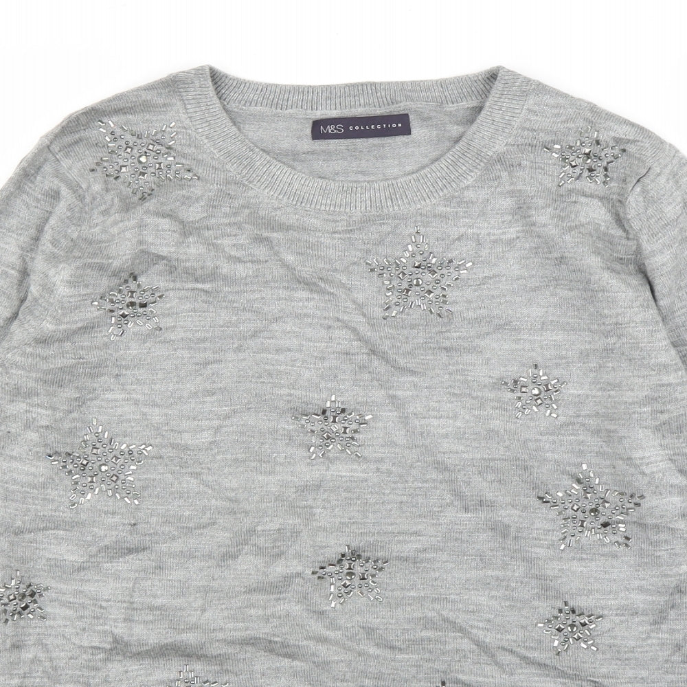 M&S Womens Grey   Pullover Jumper Size M