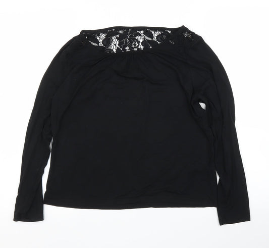 M&S Womens Black Floral  Basic Blouse Size 16