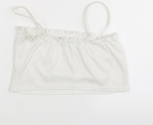 Nasty Gal Womens White   Cropped Tank Size 8