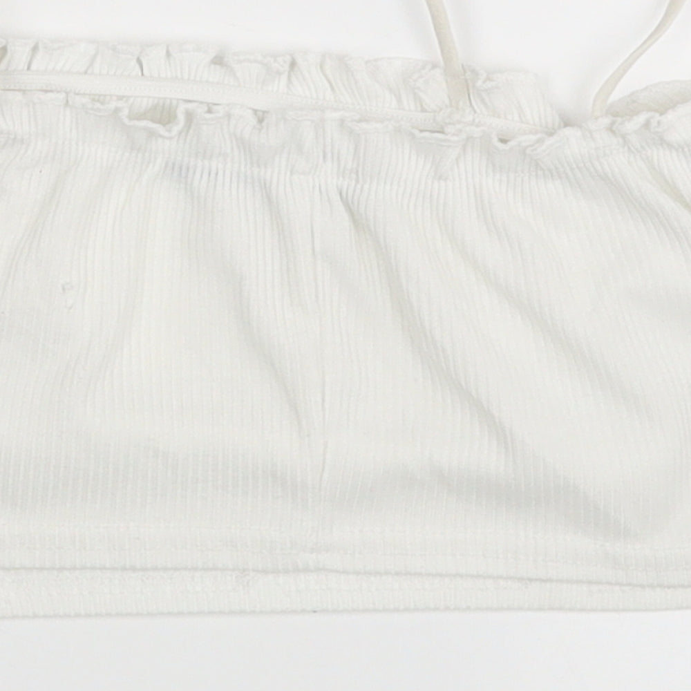 Nasty Gal Womens White   Cropped Tank Size 8