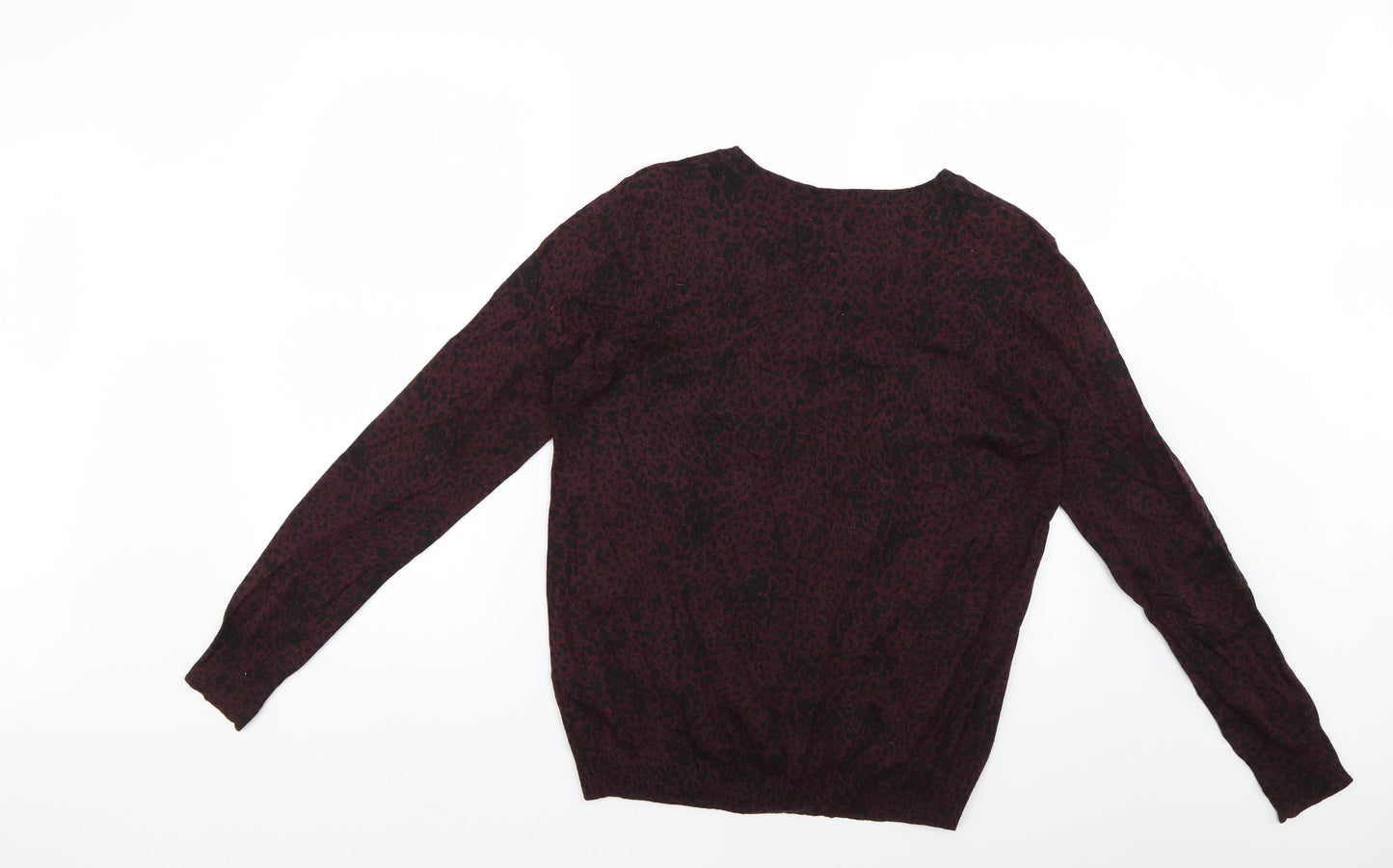 Warehouse Womens Purple Animal Print  Pullover Jumper Size 14