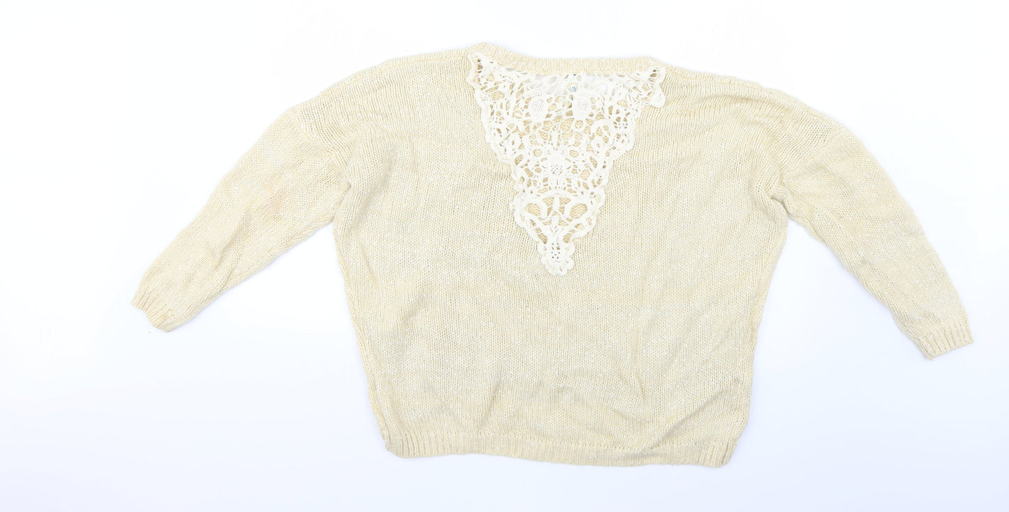 blue vanilla Womens Beige   Pullover Jumper Size M