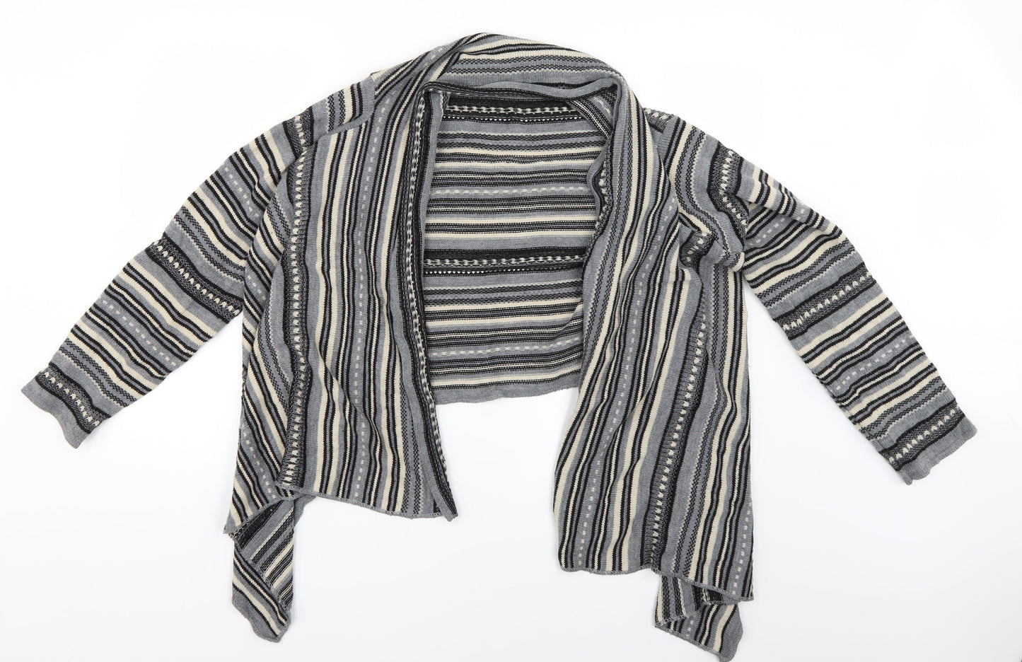 evie Womens Grey Striped  Cardigan Jumper Size 16